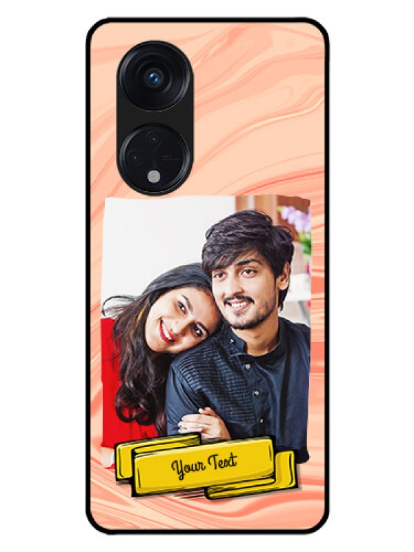 Custom Oppo Reno 8T 5G Personalized Glass Phone Case - Marble Texture Design