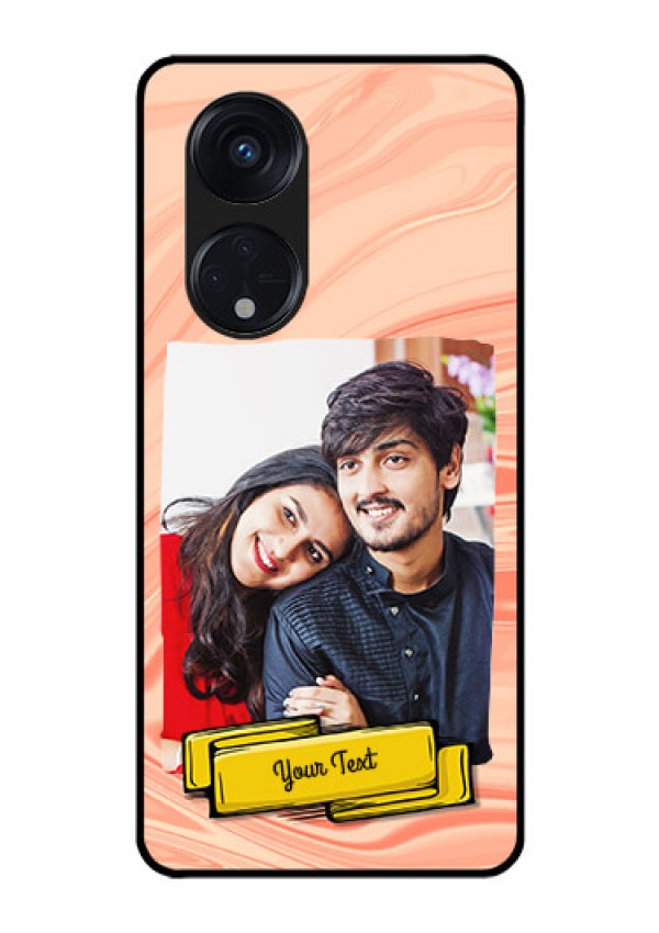 Oppo Reno 8T 5G Personalized Glass Phone Case - Marble Texture Design