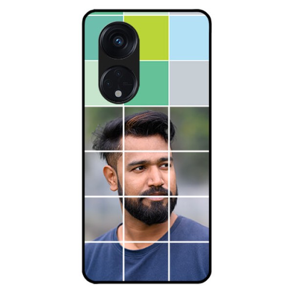 Oppo Reno 8T 5G Photo Printing on Glass Case - with white box pattern