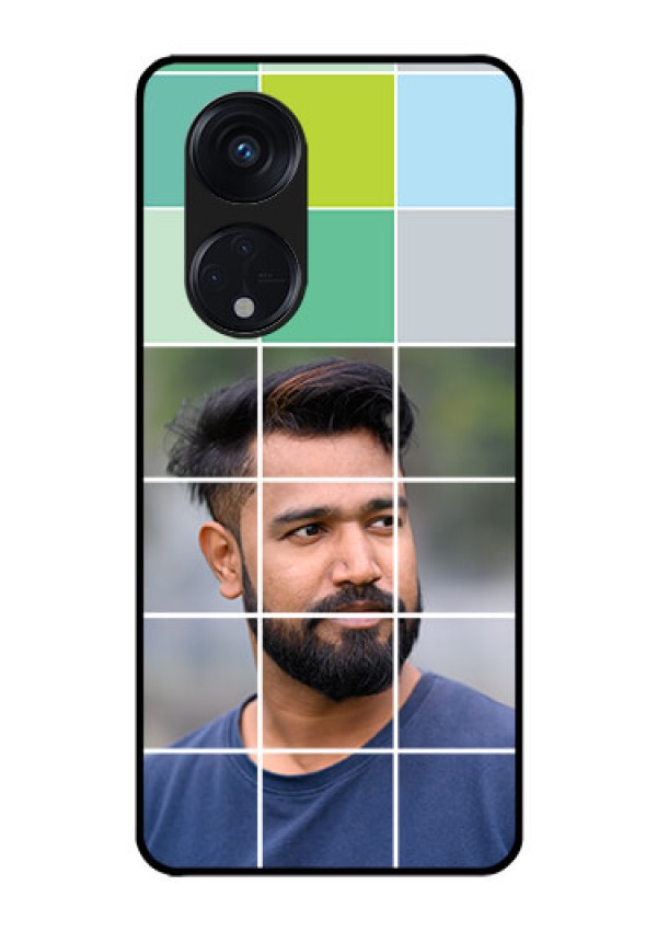 Oppo Reno 8T 5G Photo Printing on Glass Case - with white box pattern