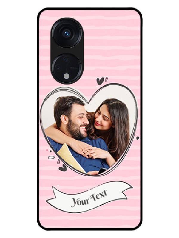 Custom Oppo Reno 8T 5G Custom Glass Phone Case - Vintage Heart Design