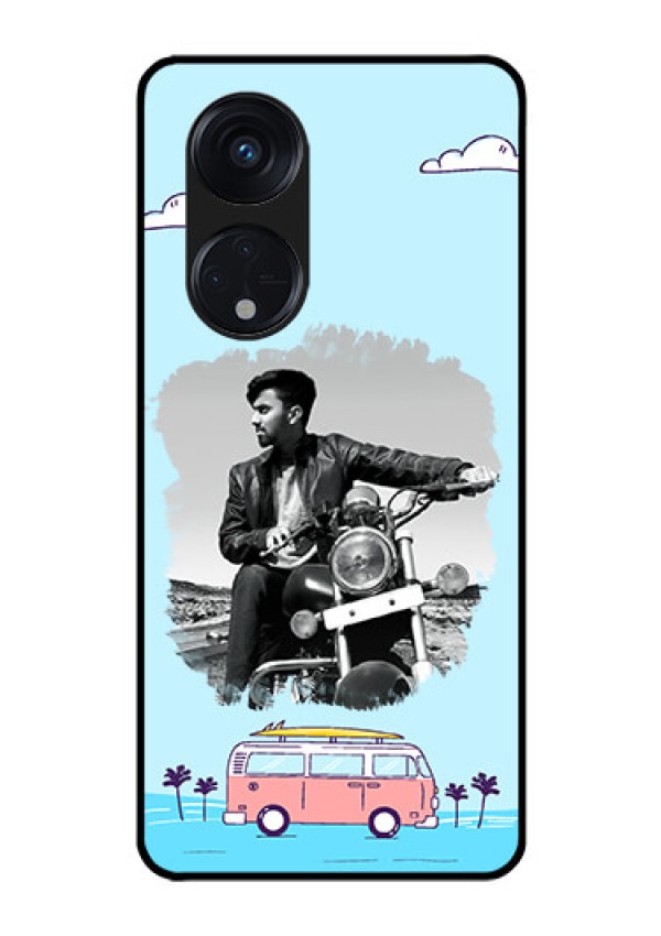 Oppo Reno 8T 5G Photo Printing on Glass Case - Travel & Adventure Design