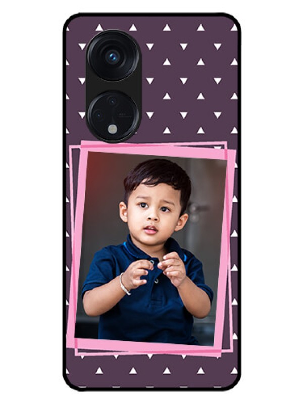 Custom Oppo Reno 8T 5G Custom Glass Mobile Case - Triangle Pattern Dotted Design