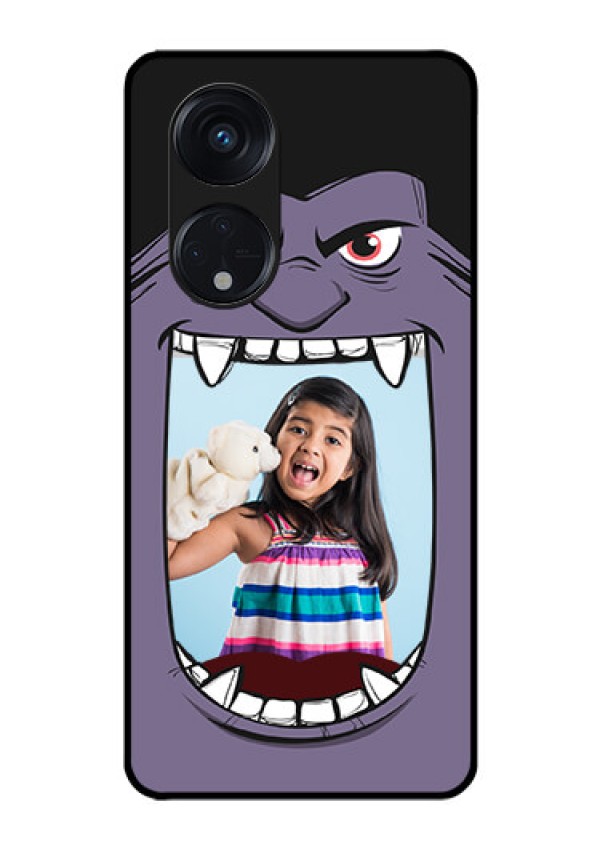 Oppo Reno 8T 5G Custom Glass Phone Case - Angry Monster Design
