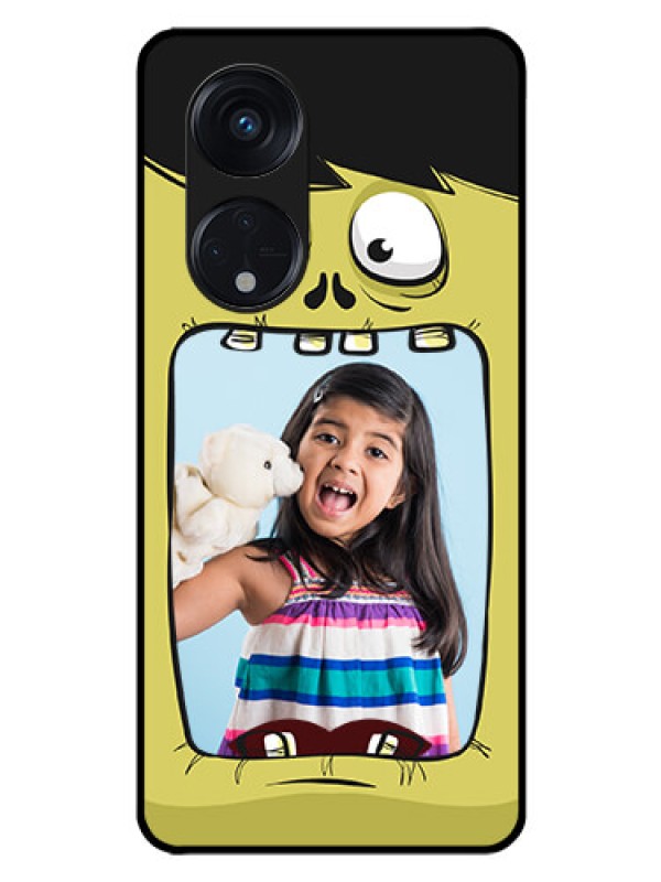 Custom Oppo Reno 8T 5G Personalized Glass Phone Case - Cartoon monster back case Design