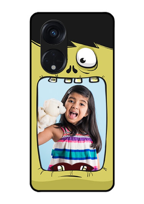 Oppo Reno 8T 5G Personalized Glass Phone Case - Cartoon monster back case Design