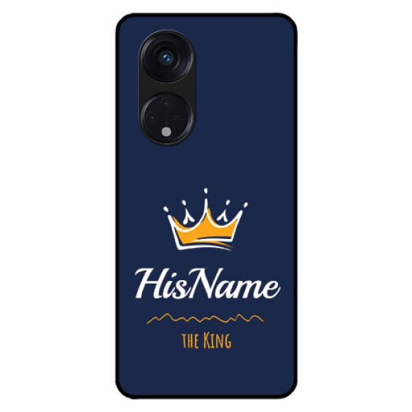 Oppo Reno 8T 5G Glass Phone Case King with Name