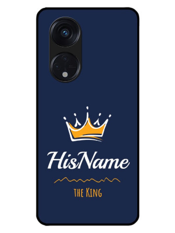 Custom Oppo Reno 8T 5G Glass Phone Case King with Name