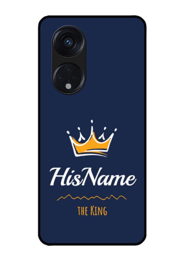 Oppo Reno 8T 5G Glass Phone Case King with Name