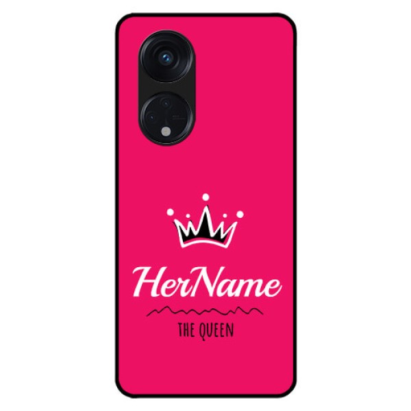 Oppo Reno 8T 5G Glass Phone Case Queen with Name Oppo Reno 8T 5G Glass Phone Case Queen with Name