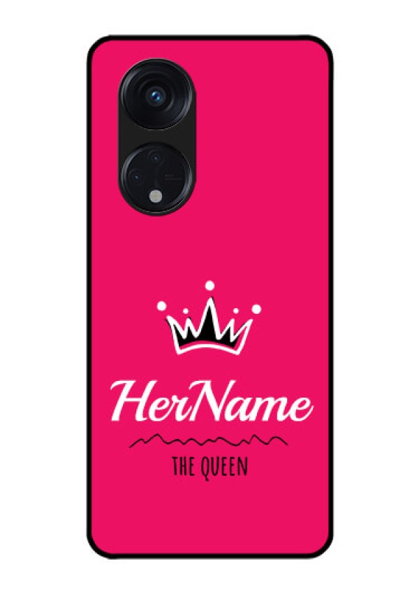 Oppo Reno 8T 5G Glass Phone Case Queen with Name