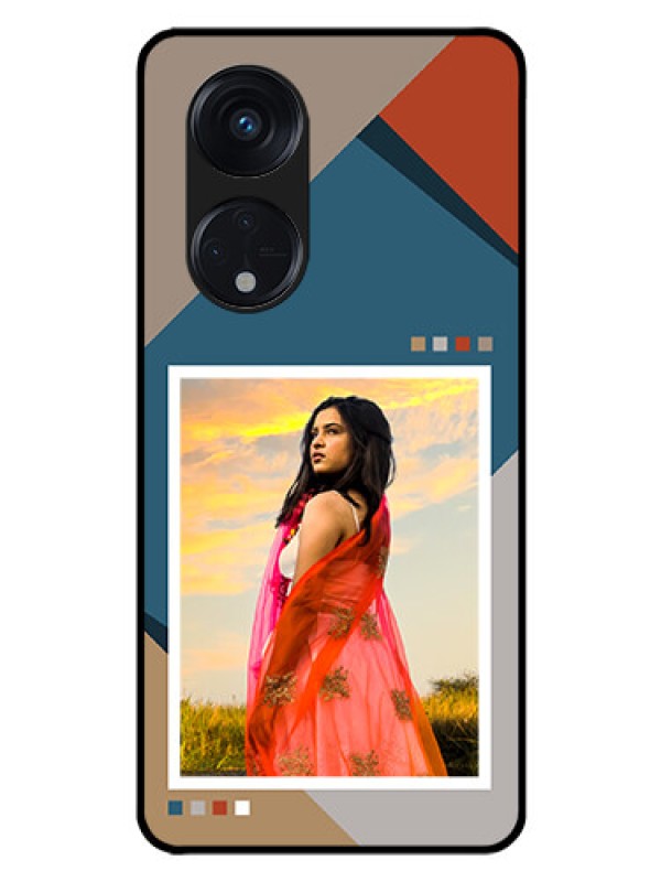 Custom Oppo Reno 8T 5G Personalized Glass Phone Case - Retro color pallet Design