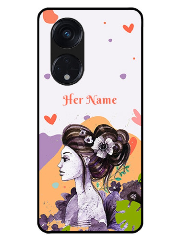 Custom Oppo Reno 8T 5G Personalized Glass Phone Case - Woman And Nature Design