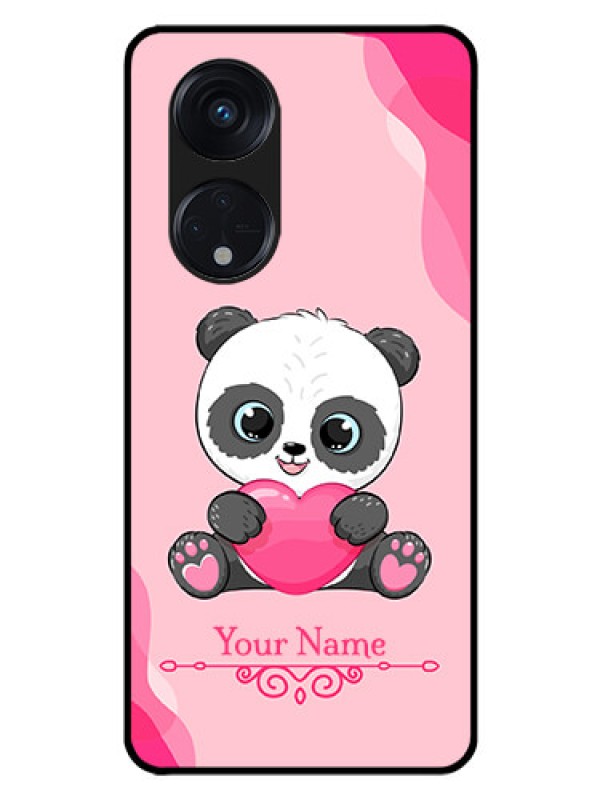 Custom Oppo Reno 8T 5G Custom Glass Mobile Case - Cute Panda Design
