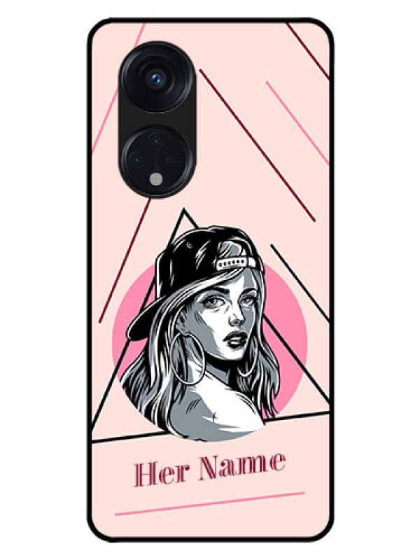 Custom Oppo Reno 8T 5G Personalized Glass Phone Case - Rockstar Girl Design