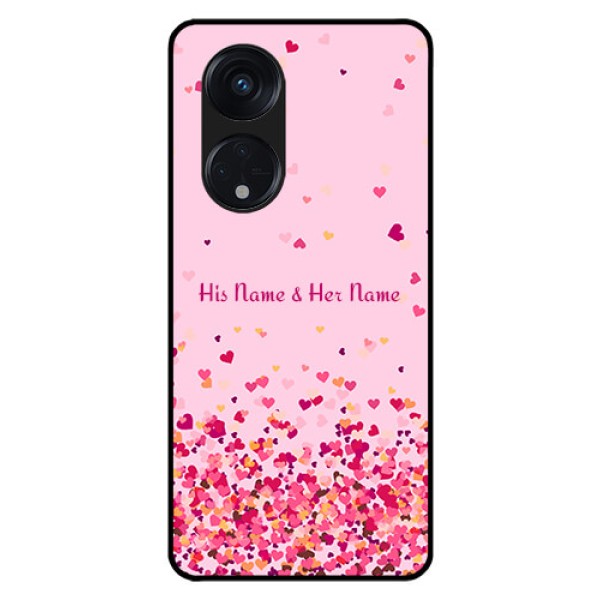 Oppo Reno 8T 5G Photo Printing on Glass Case - Floating Hearts Design