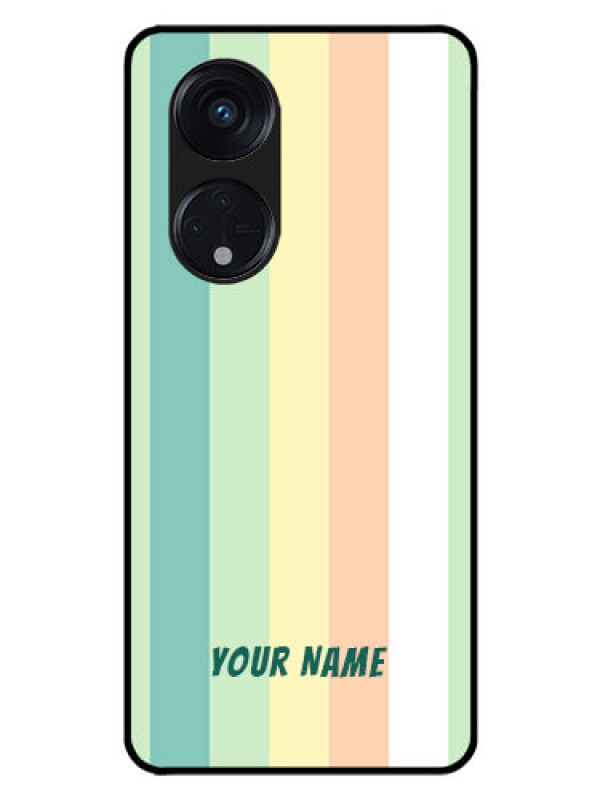 Custom Oppo Reno 8T 5G Photo Printing on Glass Case - Multi-colour Stripes Design