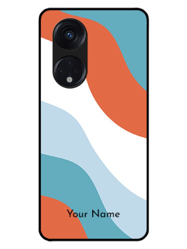 Custom Oppo Reno 8T 5G Custom Glass Mobile Case - coloured Waves Design