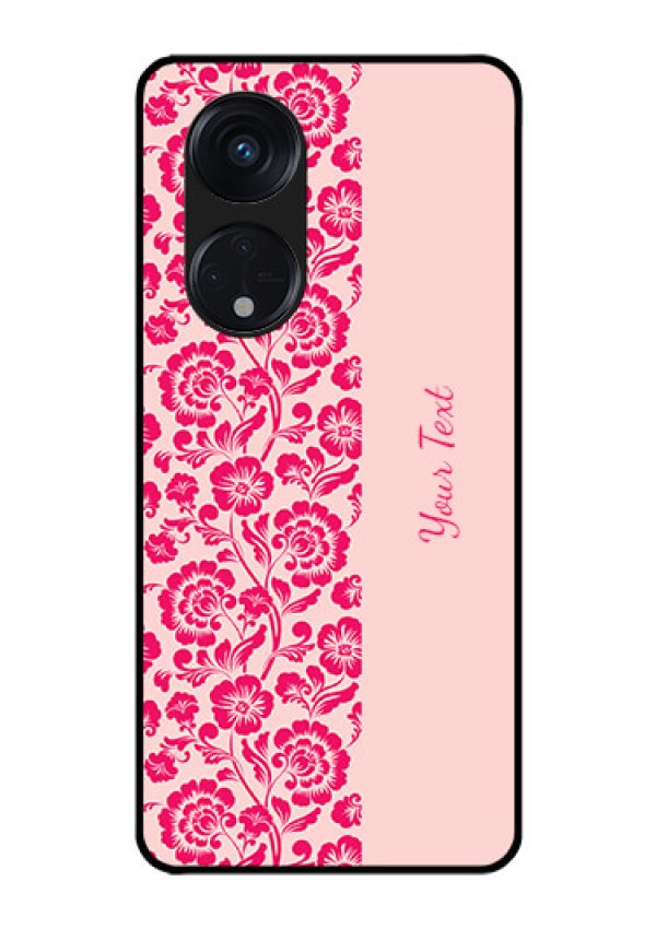 Oppo Reno 8T 5G Custom Glass Phone Case - Attractive Floral Pattern Design