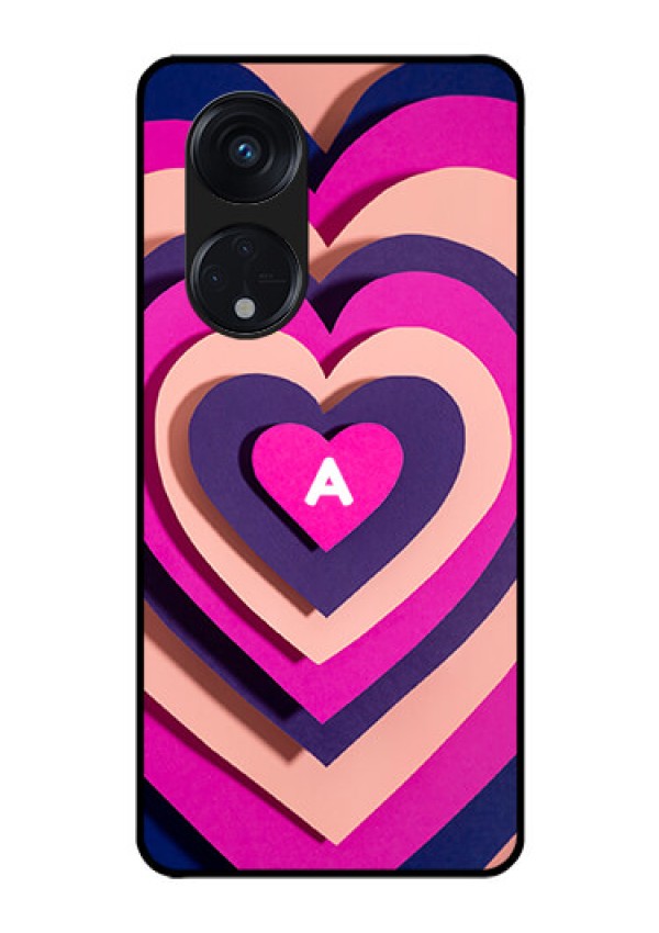 Oppo Reno 8T 5G Custom Glass Mobile Case - Cute Heart Pattern Design