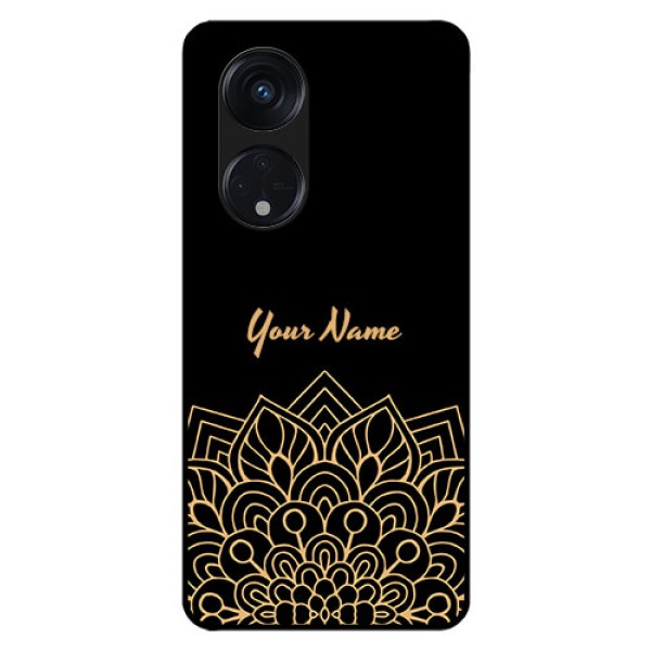 Oppo Reno 8T 5G Custom Glass Phone Case - Golden mandala Design