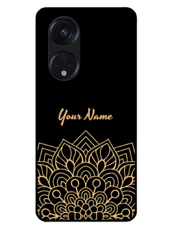 Custom Oppo Reno 8T 5G Custom Glass Phone Case - Golden mandala Design