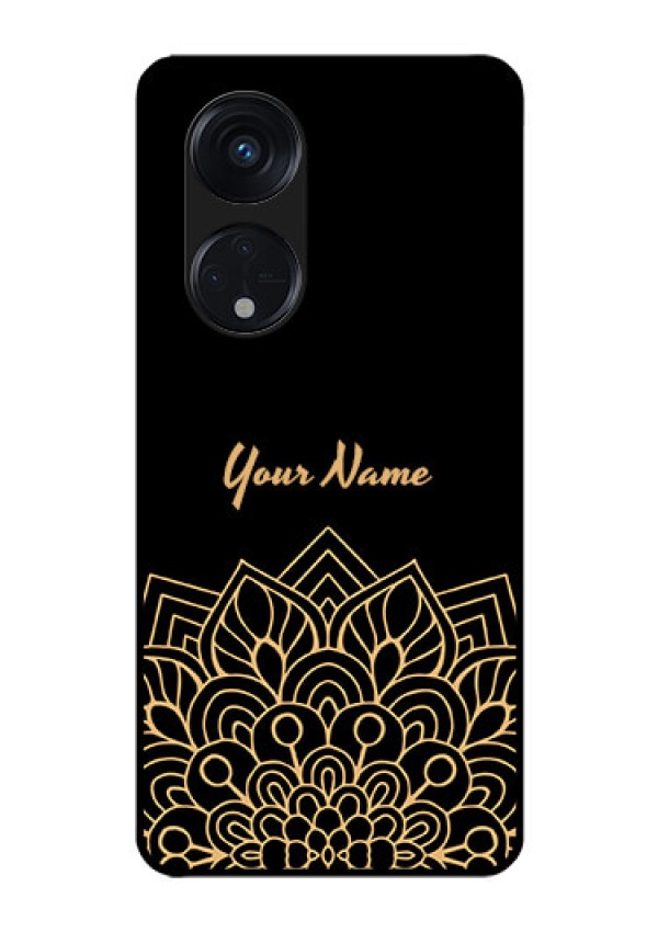 Oppo Reno 8T 5G Custom Glass Phone Case - Golden mandala Design