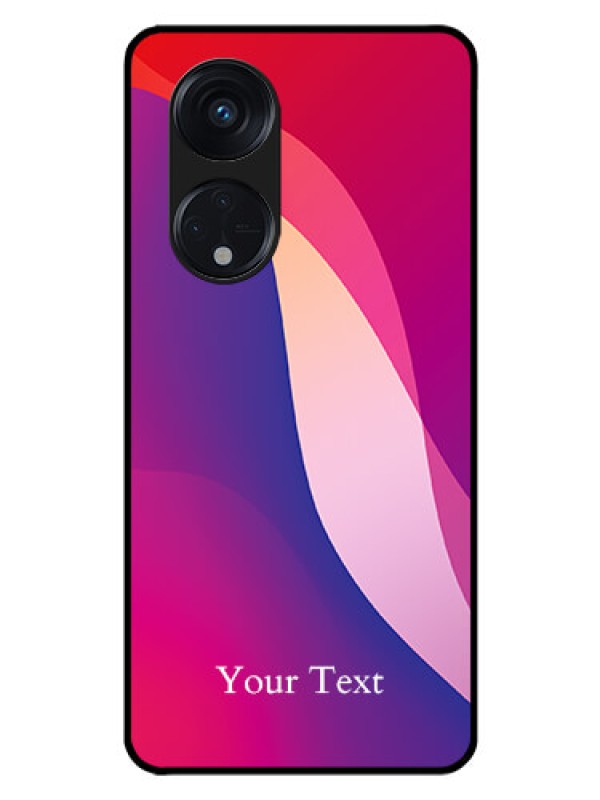 Custom Oppo Reno 8T 5G Personalized Glass Phone Case - Digital abstract Overlap Design