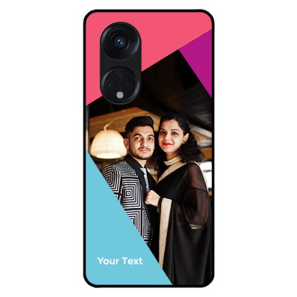Oppo Reno 8T 5G Custom Glass Mobile Case - Stacked Triple colour Design Oppo Reno 8T 5G Custom Glass Mobile Case - Stacked Triple colour Design