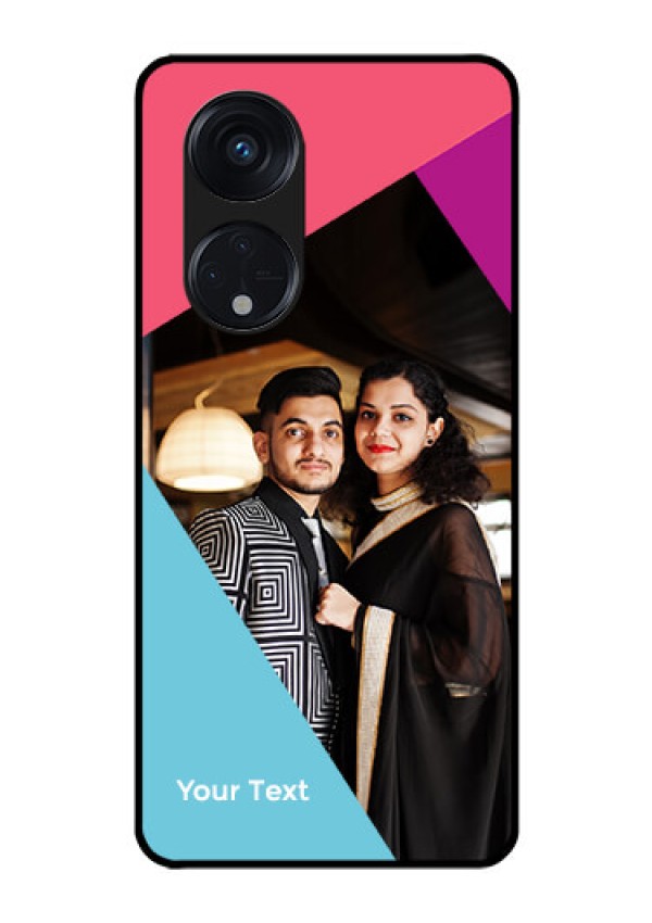 Oppo Reno 8T 5G Custom Glass Mobile Case - Stacked Triple colour Design