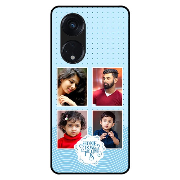 Oppo Reno 8T 5G Custom Glass Phone Case - Cute love quote with 4 pic upload Design Oppo Reno 8T 5G Custom Glass Phone Case - Cute love quote with 4 pic upload Design
