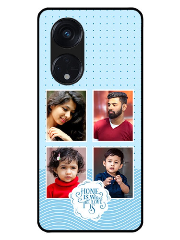 Custom Oppo Reno 8T 5G Custom Glass Phone Case - Cute love quote with 4 pic upload Design