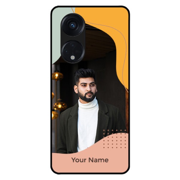 Oppo Reno 8T 5G Personalized Glass Phone Case - Tri-coloured overlay design Oppo Reno 8T 5G Personalized Glass Phone Case - Tri-coloured overlay design