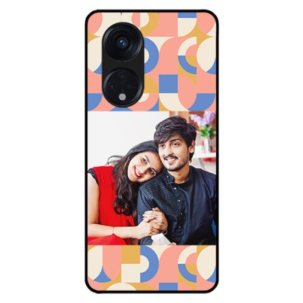 Oppo Reno 8T 5G Photo Printing on Glass Case - Semi-circle Maze Pattern Design Oppo Reno 8T 5G Photo Printing on Glass Case - Semi-circle Maze Pattern Design