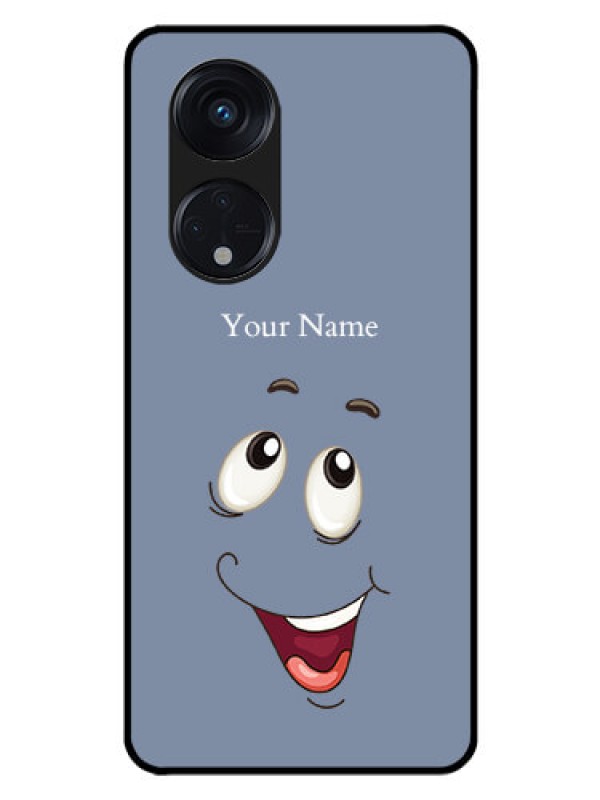 Custom Oppo Reno 8T 5G Photo Printing on Glass Case - Laughing Cartoon Face Design