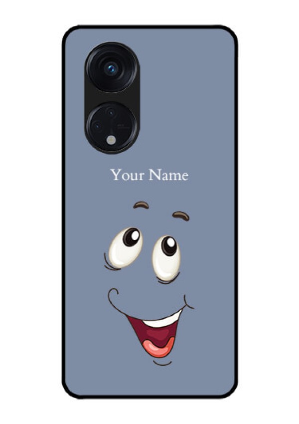 Oppo Reno 8T 5G Photo Printing on Glass Case - Laughing Cartoon Face Design