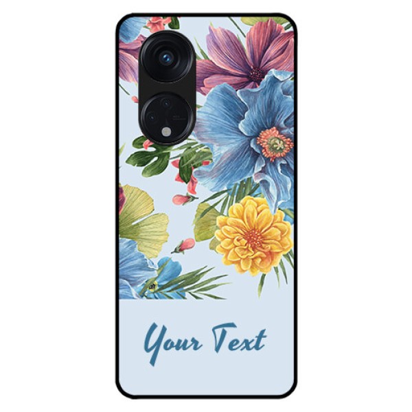 Oppo Reno 8T 5G Custom Glass Mobile Case - Stunning Watercolored Flowers Painting Design Oppo Reno 8T 5G Custom Glass Mobile Case - Stunning Watercolored Flowers Painting Design