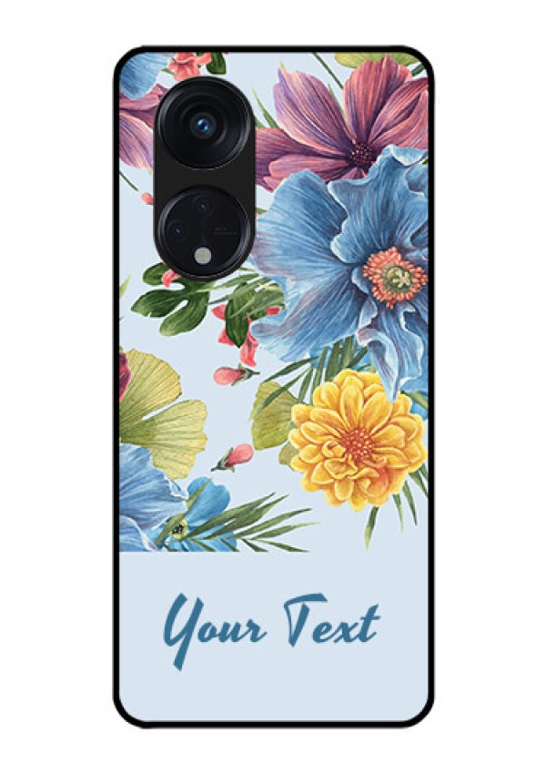 Oppo Reno 8T 5G Custom Glass Mobile Case - Stunning Watercolored Flowers Painting Design