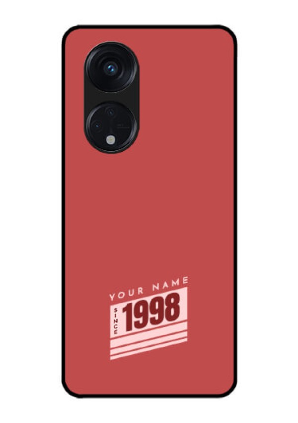 Oppo Reno 8T 5G Custom Glass Phone Case - Red custom year of birth Design