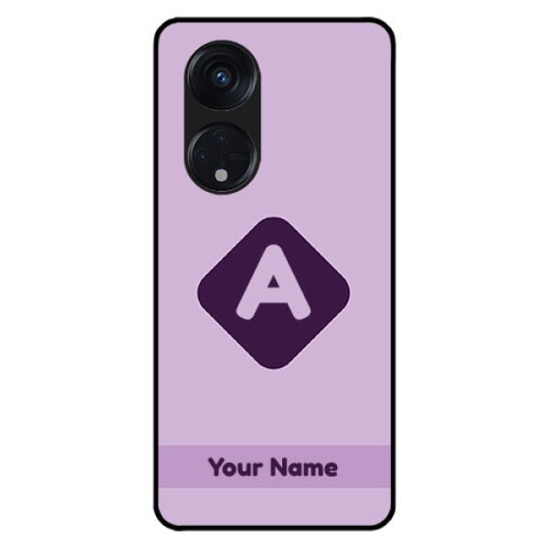 Oppo Reno 8T 5G Custom Glass Mobile Case - Custom Letter in curved badge Design