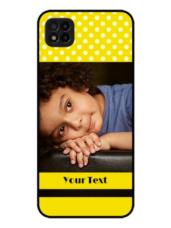 Custom Poco C3 Custom Glass Phone Case - Bright Yellow Case Design