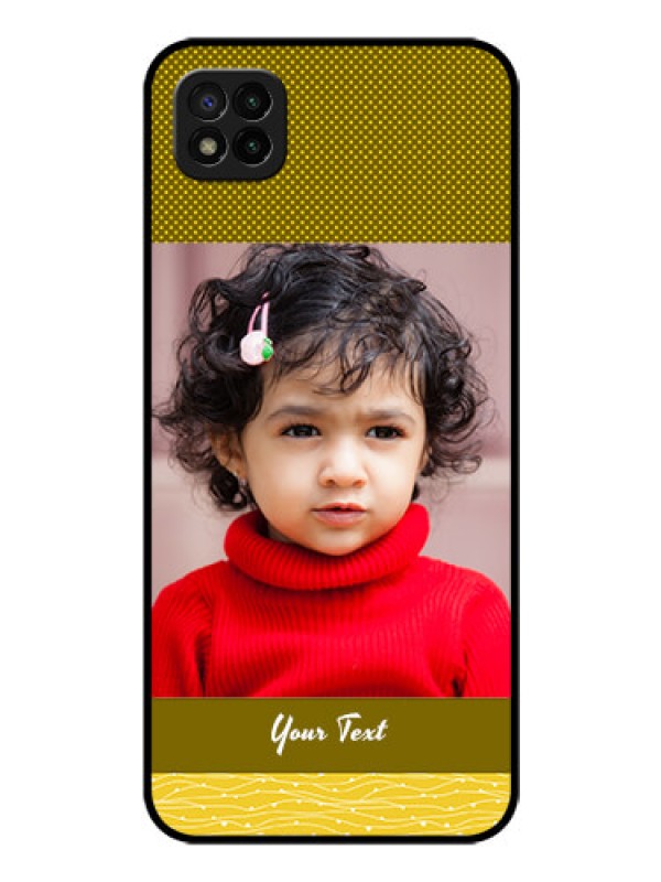 Custom Poco C3 Custom Glass Phone Case - Simple Green Color Design