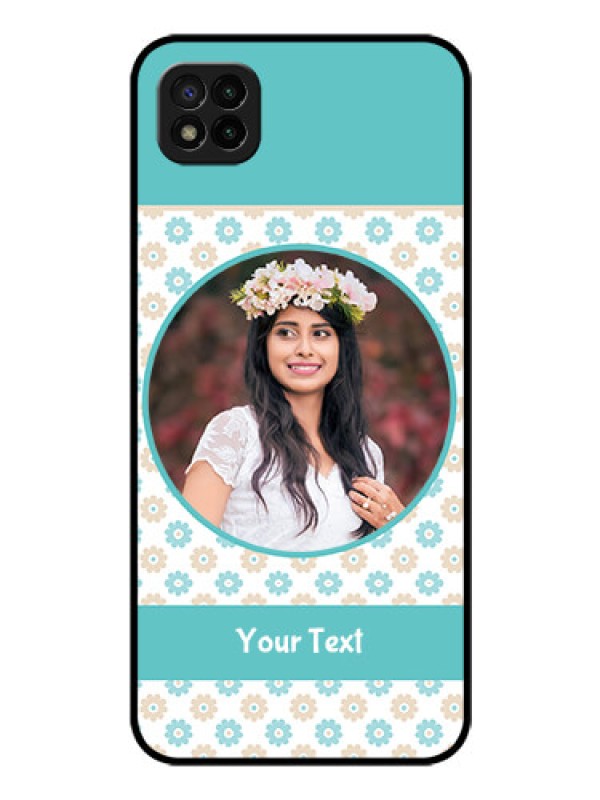 Custom Poco C3 Custom Glass Mobile Case - Beautiful Flowers Design