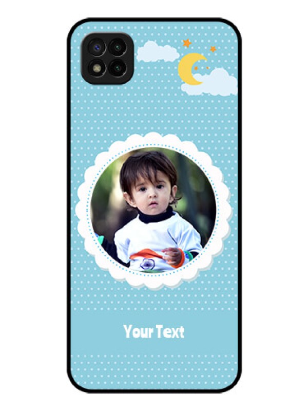 Custom Poco C3 Personalised Glass Phone Case - Violet Pattern Design