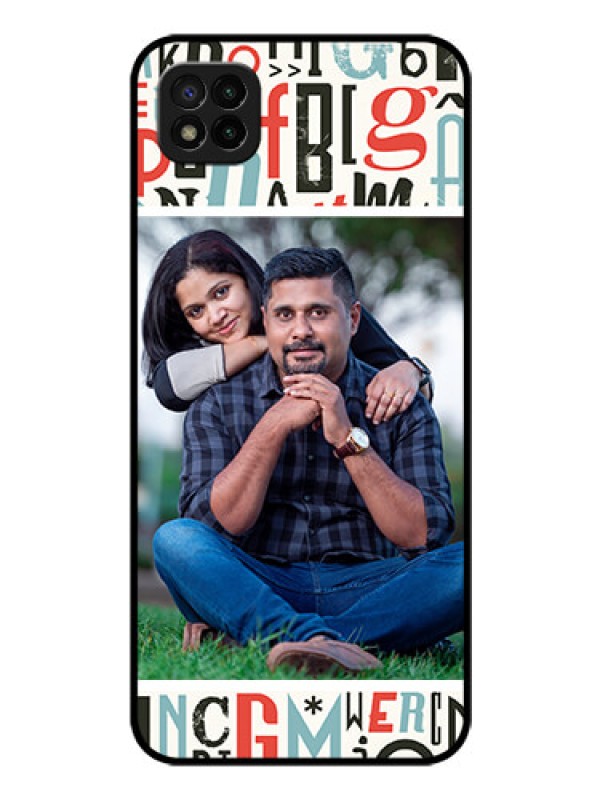 Custom Poco C3 Personalized Glass Phone Case - Alphabet Design