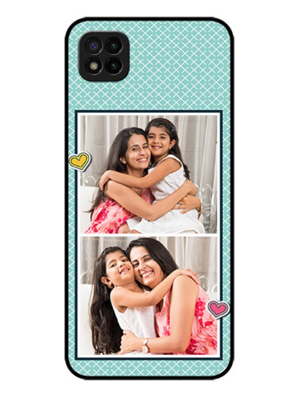 Custom Poco C3 Custom Glass Phone Case - 2 Image Holder with Pattern Design