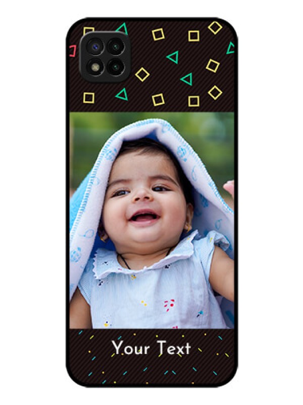 Custom Poco C3 Custom Glass Phone Case - with confetti birthday design