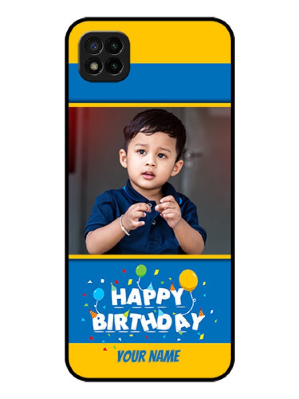 Custom Poco C3 Custom Glass Mobile Case - Birthday Wishes Design