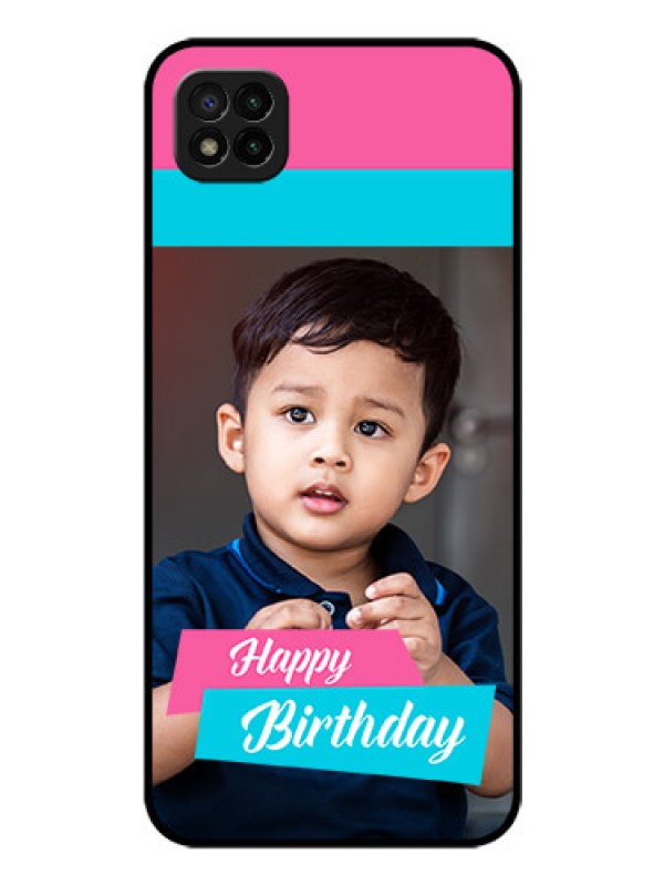 Custom Poco C3 Personalized Glass Phone Case - Image Holder with 2 Color Design
