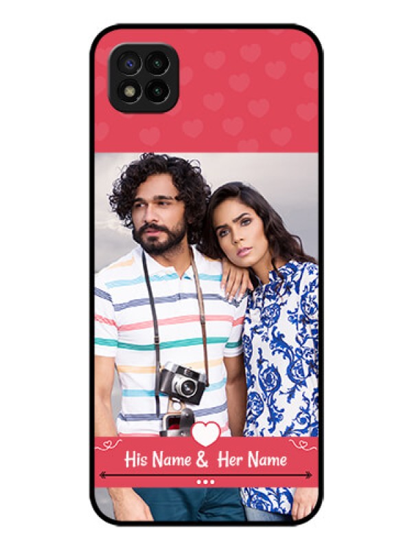 Custom Poco C3 Photo Printing on Glass Case - Simple Love Design